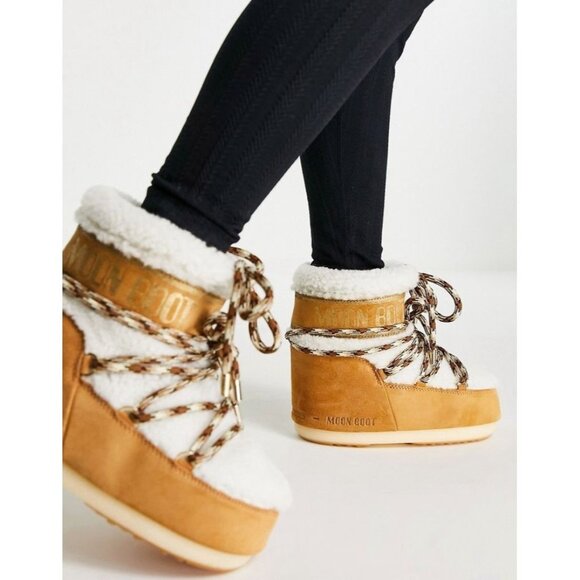 Moon Boot LAB69 Icon Light Low Shearling Suede Boots Women US 5.5-7 / EU 36- 38 - Picture 1 of 13